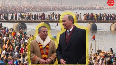 Maha Kumbh Mela 2024, Triveni Sangam holy dip, Viral AI video, Celebrities at Kumbh Mela, Spiritual confluence Prayagraj, Ganges Yamuna Saraswati Sangam, Foreign leaders at Maha Kumbh, AI-generated celebrity video,