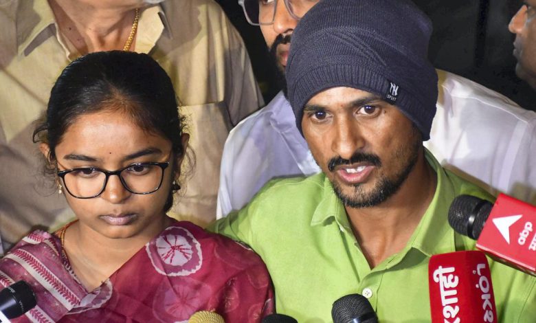 Family members of sarpanch Santosh Deshmukh, who was allegedly tortured to death in Beed district, speak to the media after a meeting with Maharashtra Chief Minister Devendra Fadnavis, in Mumbai,