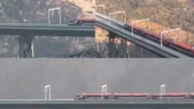 Vande Bharat train passes over Chenab Bridge