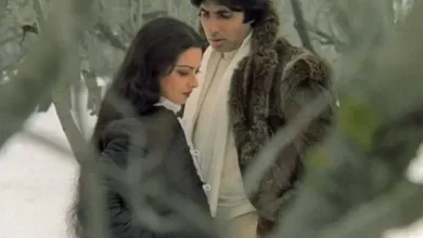 Amitabh Bachchan and Rekha on Silsila sets