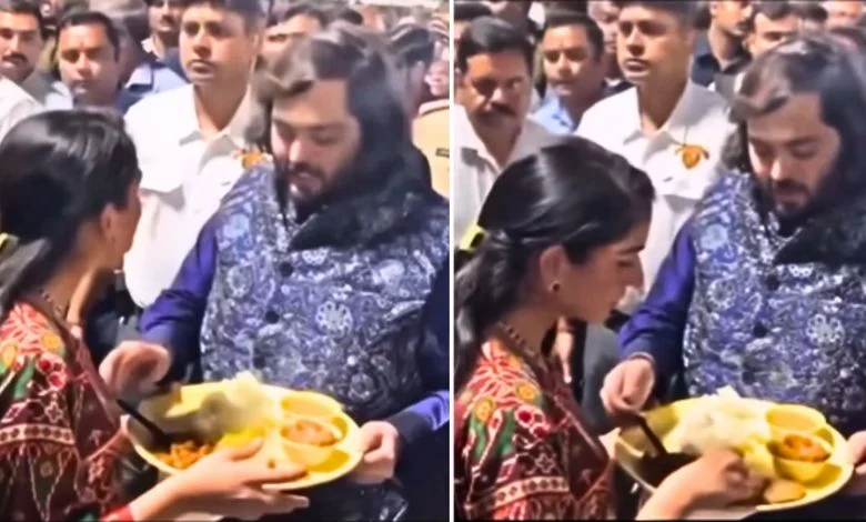 Anant Ambani-Radhika Merchant seen eating together on a plastic plate in a crowd, users said