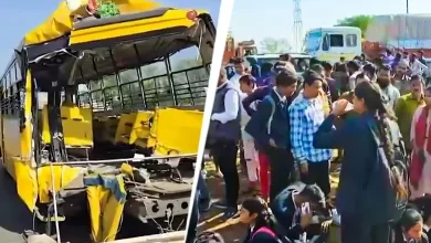 Bhopal Major road accident college bus hit by truck one student Died