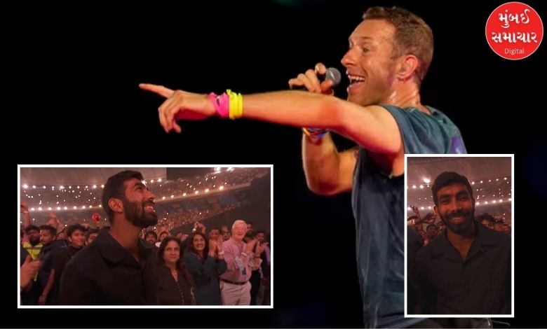 jasprit bumrah makes astonishment  introduction  astatine  coldplay performance  with chris martin