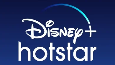 Disney+ Hotstar logo with cricket stadium background