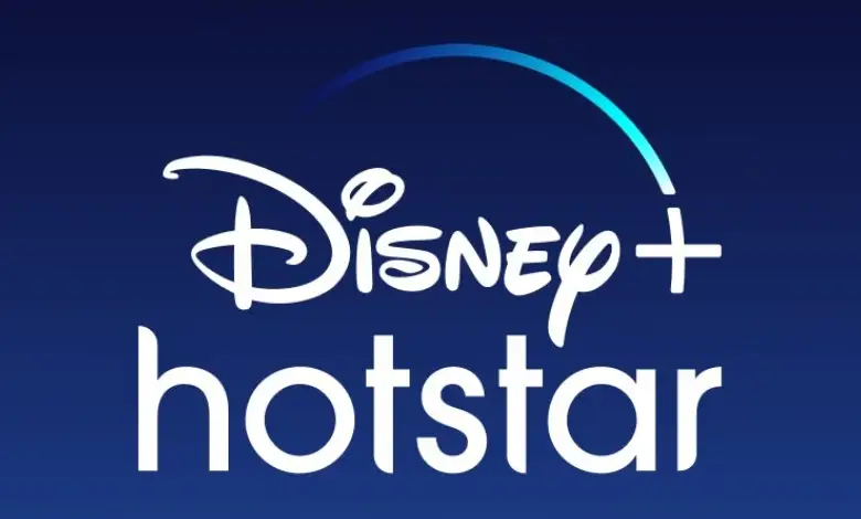 Disney+ Hotstar logo with cricket stadium background