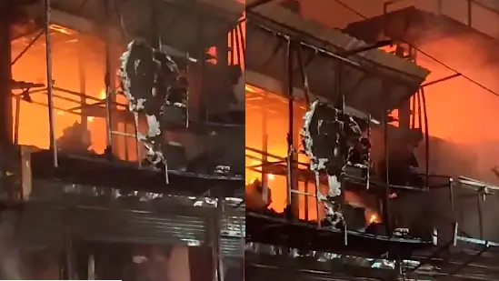 Massive fire at Rangoon Zaika Dhaba in Kurla West, Mumbai