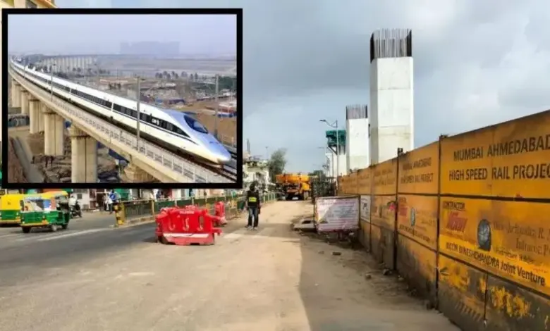 AHMEDABAD MANINAGAR BULLET TRAIN TRACK