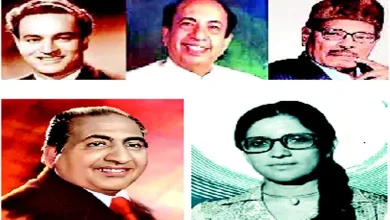 "Mukesh, Mohammed Rafi, Manna Dey, and Mahendra Kapoor singing Ghajini song Guzaarish"