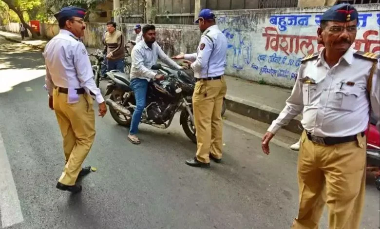 Nagpur police stopped a two-wheeler during a check and opened the trunk...