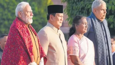 Indonesian President Prabowo Subianto with Indian cultural influence