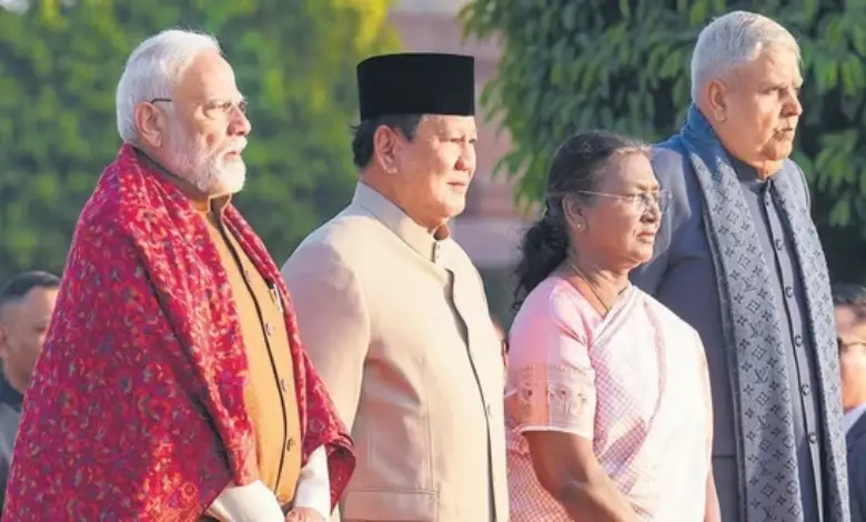 Indonesian President Prabowo Subianto with Indian cultural influence