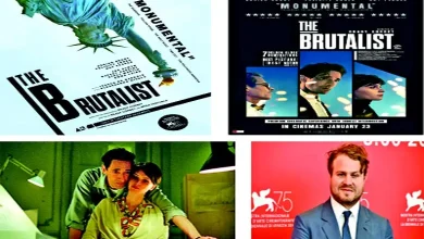 "The Brutalist movie poster with AI-generated art controversy"