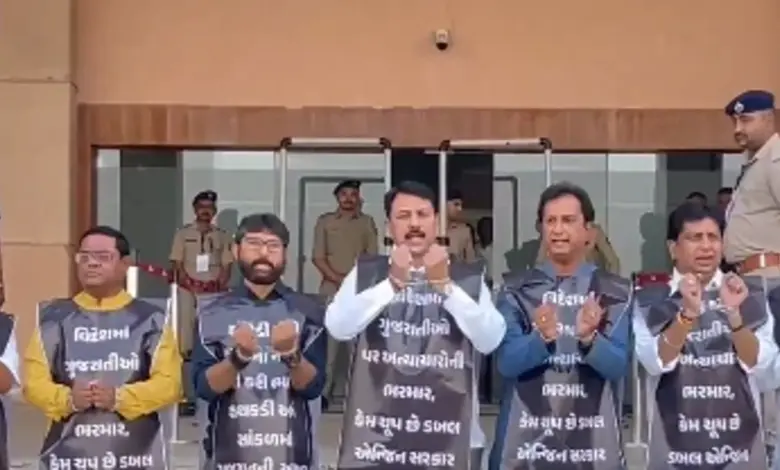 Protest by Gujarat Congress MLAs