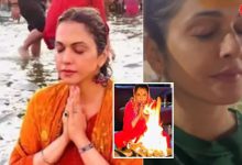 isha koppikar takes holy dip in mahakumbh