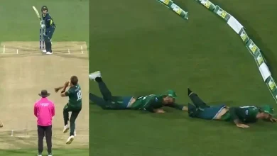 Pakistan's Jahandad lost oant while trying to stop ball at Hobart... Video viral