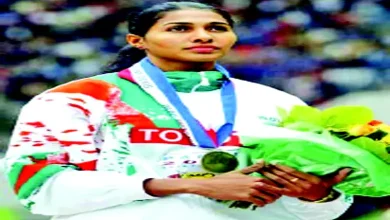 Anju Bobby George celebrating her medal win at World Athletics Championship.