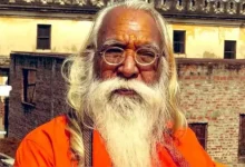 "Elderly Ayodhya Ram temple chief priest aged 85 during a religious ceremony, representing a legacy of devotion and tradition."