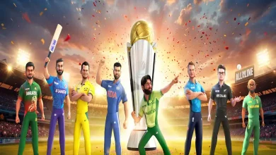 Image depicting top cricket players poised as potential game changers during the Champions Trophy.