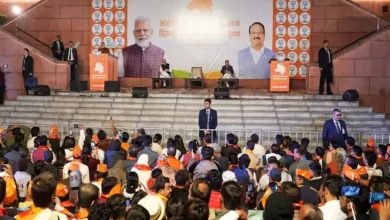 BJP leaders discussing Delhi Chief Minister candidate at legislative party meeting in New Delhi.