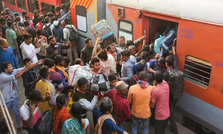 An aerial view of a modern crowd control station utilizing AI technology post-Delhi stampede for enhanced safety.