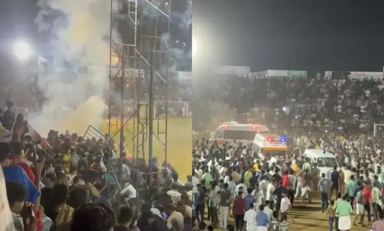 Chaotic scene at Kerala football ground as firecrackers explode, injuring over 30 people.