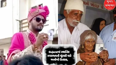 Unique enthusiasm for local body elections in Gujarat, groom and bride cast their votes