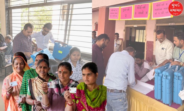 voting begins for gujarat local body elections 2025