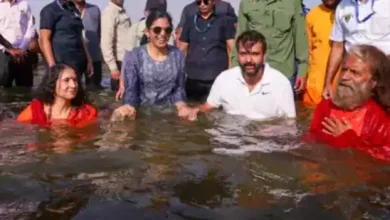 isha ambani takes holy dip in sangam with husband anand piramal