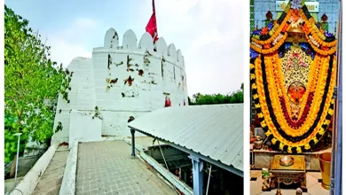 "The majestic Kalika Mataji temple in Patan showcasing its beautiful full facade."