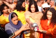 katrina kaif takes holy dip at triveni sangam mahakumbh