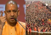 Image showing the vibrant Mahakumbh 2025 event during Magh Purnima with CM Yogi on alert mode monitoring the crowd.