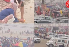 Video: Crowd of devotees at Sangam even after the conclusion of Mahakumbh