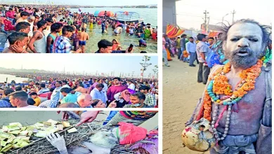 A beautiful snapshot capturing the essence of Mahakumbh with devotees and sacred rituals.