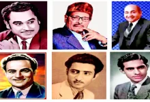 "Manna Dey sharing thoughts on legendary singers Kishore Kumar, Mohammad Rafi, and Mukesh in an interview"