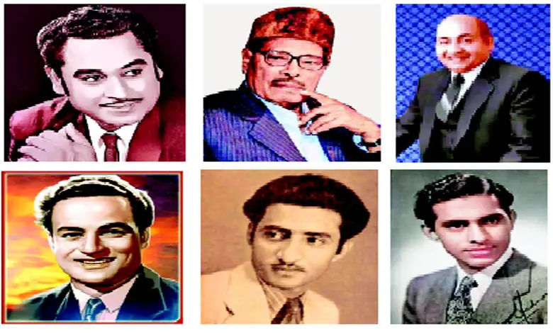 "Manna Dey sharing thoughts on legendary singers Kishore Kumar, Mohammad Rafi, and Mukesh in an interview"