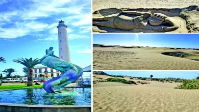 Maspalomas dunes and lighthouse in Gran Canaria, Canary Islands