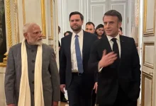 "PM Modi, Macron, and JD Vance engage in a high-level discussion at a Paris dinner before the AI summit."