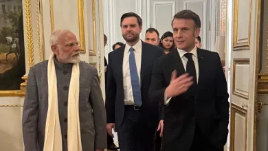 "PM Modi, Macron, and JD Vance engage in a high-level discussion at a Paris dinner before the AI summit."