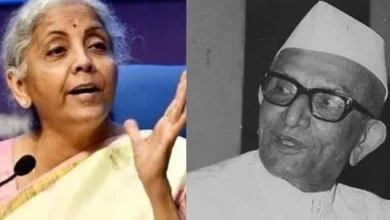 How far behind Morarji Desai is Nirmala Sitharaman in setting records?