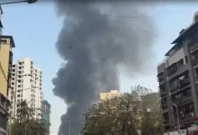 "Massive fire erupts at Jogeshwari furniture market, Mumbai."