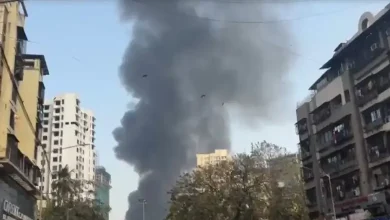 "Massive fire erupts at Jogeshwari furniture market, Mumbai."