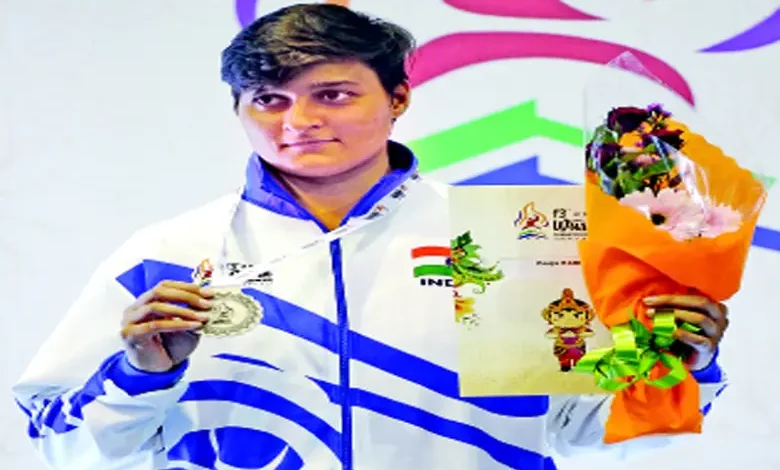 "Pooja Kadian becoming the first Indian to win a medal at the Wushu World Championships."