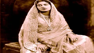 Princess Amrit Kaur, first woman minister of independent India, in a historic portrait.