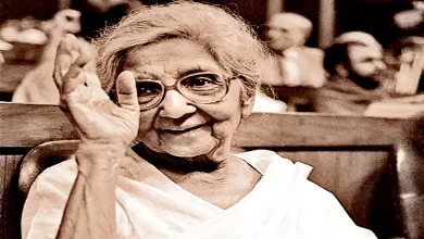 Aruna Asaf Ali, the Grand Old Lady of Indian politics, during a public speech.