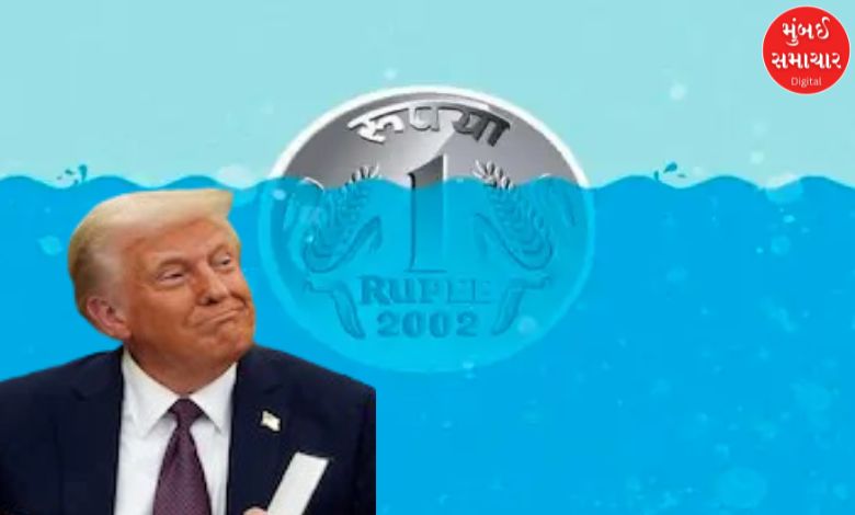 rupee sees historical  autumn  amid trump's tariff war