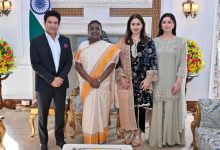 Cricketing god Sachin Tendulkar met President Draupadi Murmu in the capital Delhi