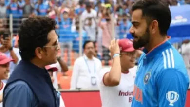 Sachin Tendulkar and Virat Kohli railway station signage at Indian railway station.