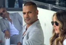 Shikhar Dhawan with rumored girlfriend at Dubai Stadium