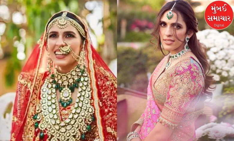 This is how Shloka Mehta of the Ambani family stole the limelight at the wedding of Chiranjeev of the Kapoor family...