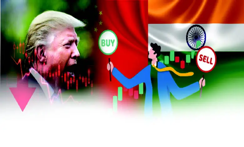 Image showing trade tensions between the US and China affecting global equity markets.